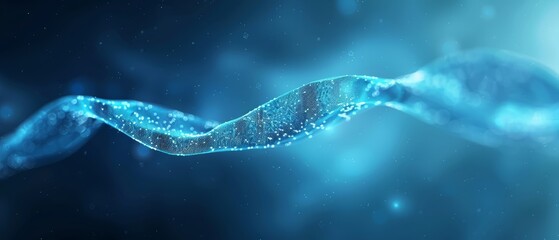  A tight shot of a long, blue wave against a dark blue backdrop, illuminated by a sideward beam of light