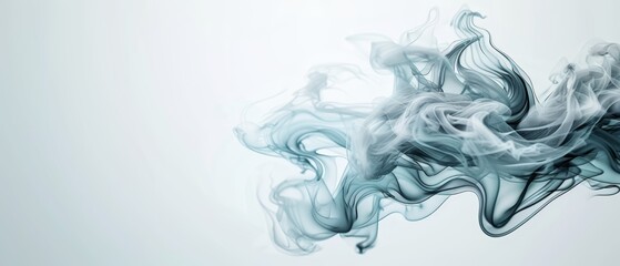  The smoke swirls against a gray and white backdrop; beneath it, a black and white patterned design lies