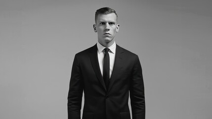 Portrait of a man in a suit, looking directly at the camera.