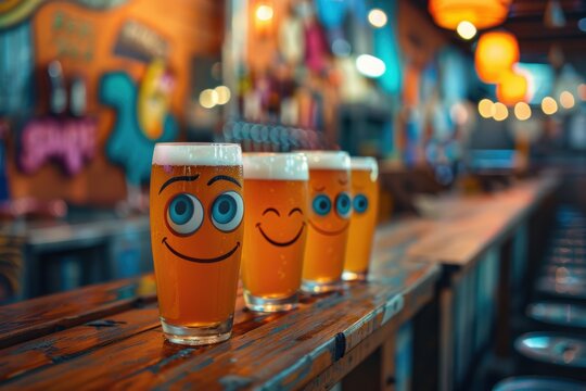 Explore the vibrant beer garden featuring local breweries and cheerful craft creations