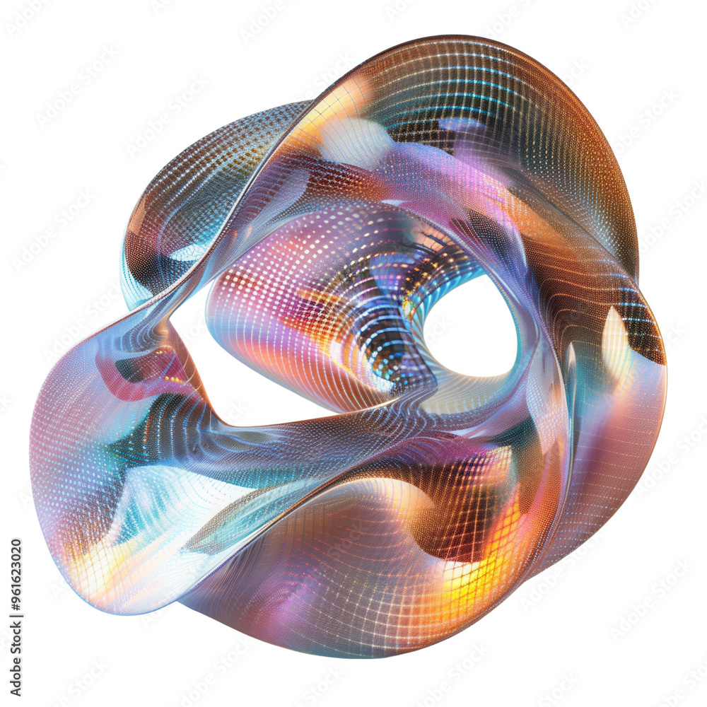 Poster abstract 3d shape with vibrant colors and dynamic forms, ideal for modern design and artistic backgr