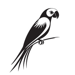 Obraz premium Parrot in cartoon, doodle style . Image for t-shirt, web, mobile apps and ui. Isolated 2d vector illustration in logo, icon, sketch style, Eps 10, black and white. AI Generative