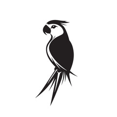 Fototapeta premium Parrot in cartoon, doodle style . Image for t-shirt, web, mobile apps and ui. Isolated 2d vector illustration in logo, icon, sketch style, Eps 10, black and white. AI Generative