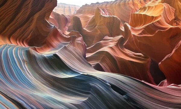 Majestic canyon with colorful rock layers, Video