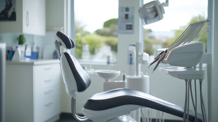 New Zealand dentist, performing a routine check-up in a comfortable, modern clinic.