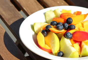 Fruit salad on a plate