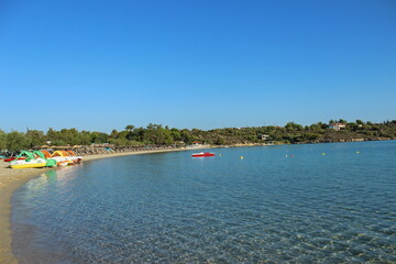 View of Lagonisi beach, Ormos Panagias - Greece
