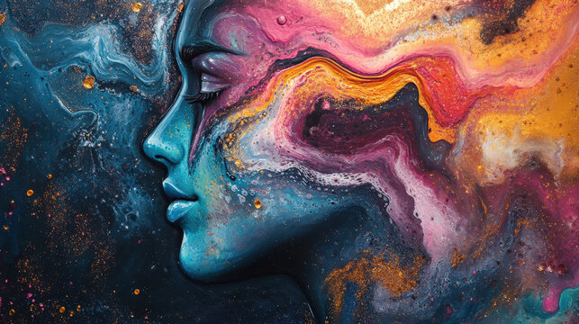 Abstract boho art representing the mind’s journey through anxiety and calm, mental health awareness.