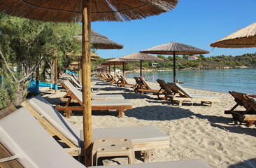 View of Lagonisi beach, Ormos Panagias - Greece
