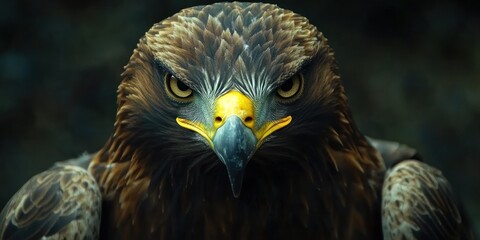 Obraz premium Close-up Portrait of a Golden Eagle with Intense Gaze