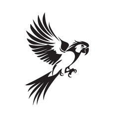 Obraz premium Parrot in cartoon, doodle style . Image for t-shirt, web, mobile apps and ui. Isolated 2d vector illustration in logo, icon, sketch style, Eps 10, black and white. AI Generative