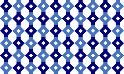 Fototapeta premium blue plaid fabric texture, blue diamond border checkerboard repeat pattern, replete image, design for fabric printing, rhombus, vertical strip checkerboard