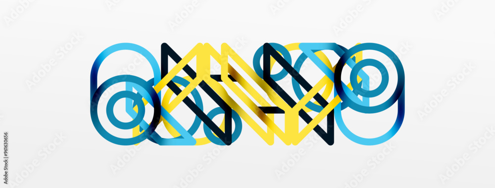 Aufkleber abstract background - colorful circle lines technology or business digital template