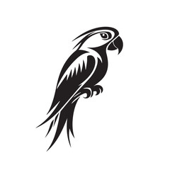 Fototapeta premium Parrot in cartoon, doodle style . Image for t-shirt, web, mobile apps and ui. Isolated 2d vector illustration in logo, icon, sketch style, Eps 10, black and white. AI Generative