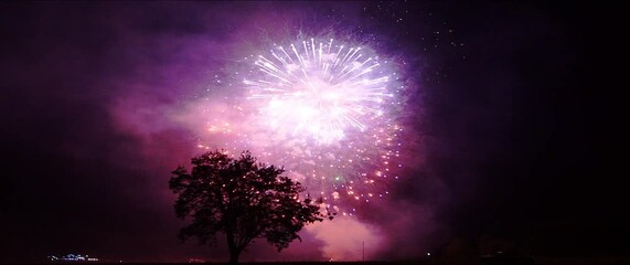 Night Scenes - Dolomite Fireworks on August 15th 2024 - Anamorphic Lens.