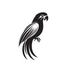 Parrot in cartoon, doodle style . Image for t-shirt, web, mobile apps and ui. Isolated 2d vector illustration in logo, icon, sketch style, Eps 10, black and white. AI Generative