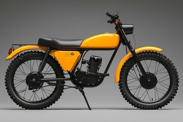 Obraz premium Vintage Off-Road Motorcycle | Yellow Dirt Bike Model