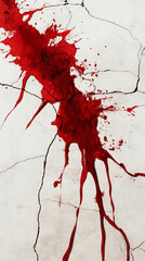 Halloween Scene: Isolated Puddle of Blood with Splattered Lines
