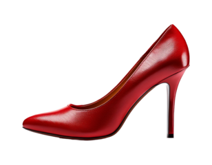 Red shoe with high heel