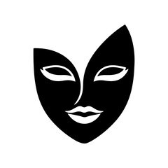 mask logo for a cosmetic brand with a transparent background