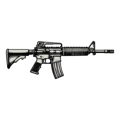 illustration of rifle with a transparent background