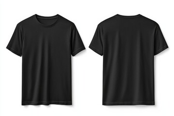 Black Tshirt Mockup Front and Back Isolated created with Generative AI