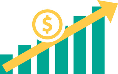 Growing Graph Icon Illustration