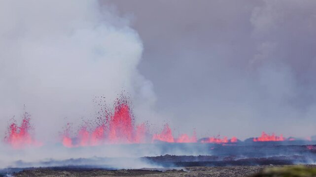 August 22 2024 eruption on the Reykjanes peninsula in Iceland.