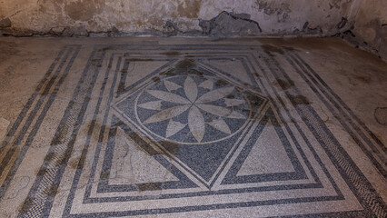 Innenansicht eines der Häuser in Pompeji  antike Stadt in Kampanien, Italien,