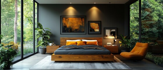 Modern Living Room with Large Windows and Natural Lighting