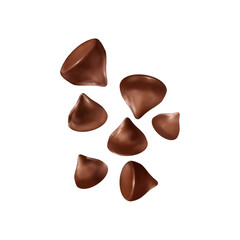 Chocolate chip isolated on transparent background 