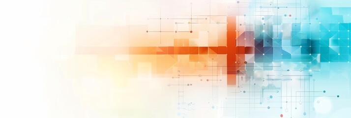 Obraz premium Abstract medical cross shaped geometric banner. The concept of medicine and science. 