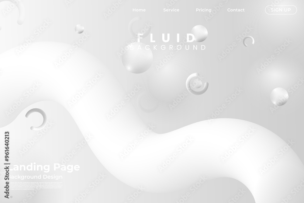 Poster white color 3d modern fluid gradient background design. wave fluid liquid background template. white
