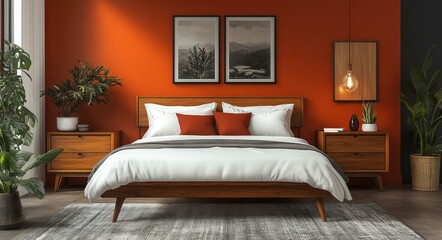 Fototapeta premium Modern Bedroom Interior Design, Comfortable Living Space