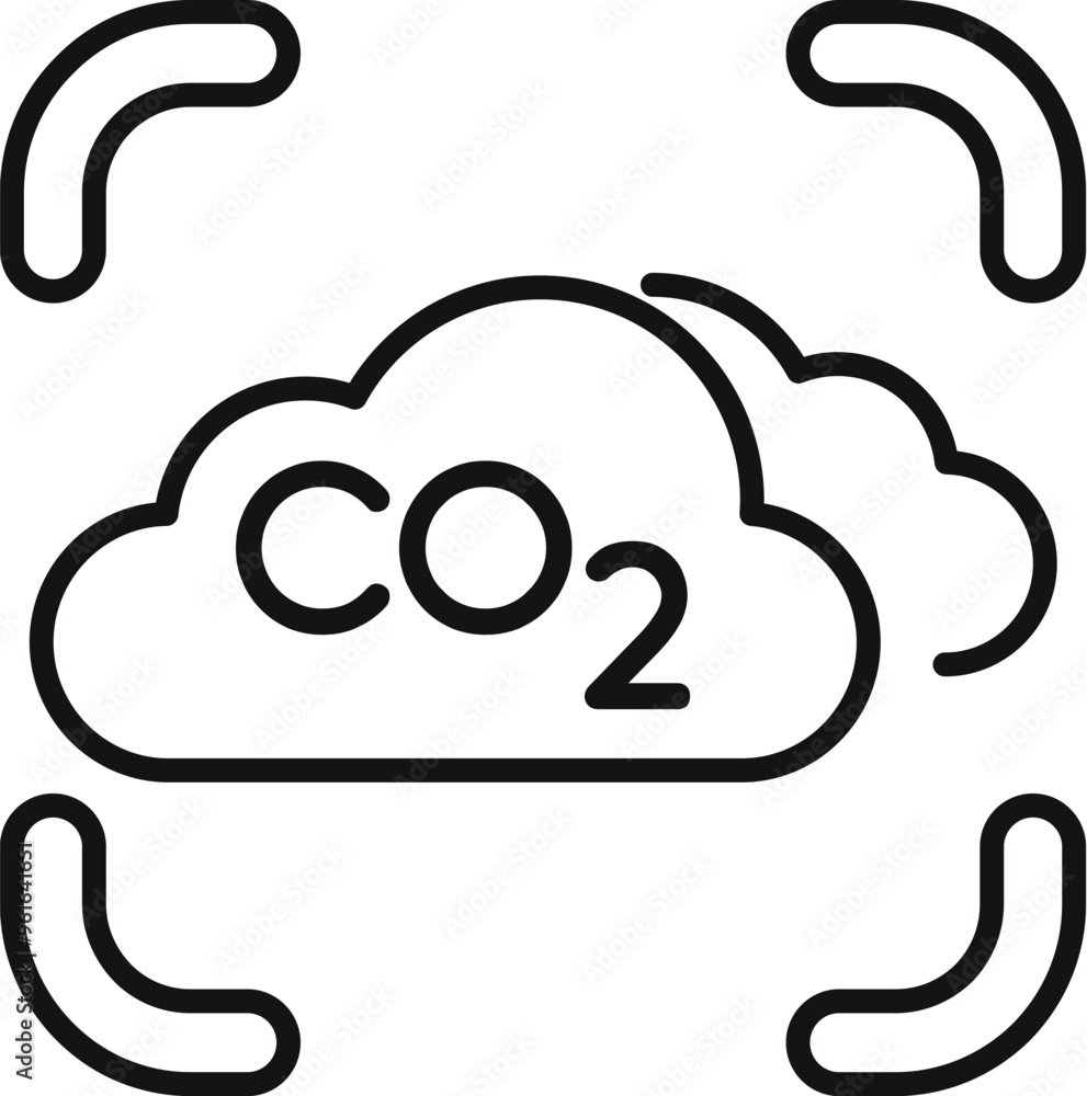Poster this icon represents a system detecting and monitoring carbon dioxide emissions, highlighting the im