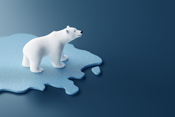 Fototapeta premium Melting Ice Sheets Threaten Polar Bears: A Call to Address Climate Change
