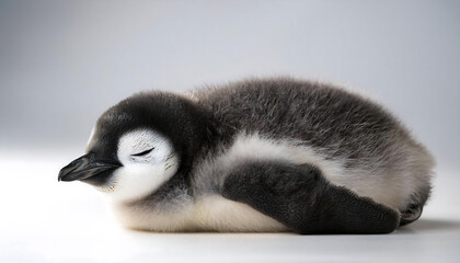 sleeping baby penguin