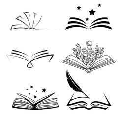 6 book icons vector design illustration