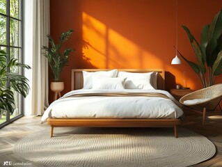 Contemporary Bedroom Interior, Clean Lines and Natural Lighting