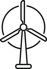 Obraz premium This simple icon represents a wind turbine generating clean energy