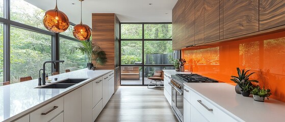 Modern Kitchen with Wood Accents