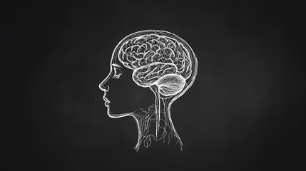 Obraz premium Abstract silhouette of brain thinking