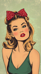 portrait of a girl in pin up style