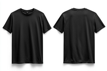 Black Tshirt Mockup Front and Back Isolated created with Generative AI