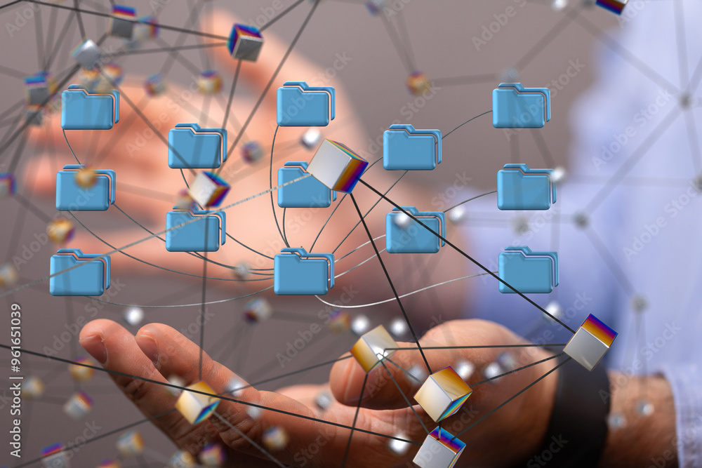 Aufkleber Cloud computing, Cloud computing and Big data concept, Cloud computing technology internet concept background