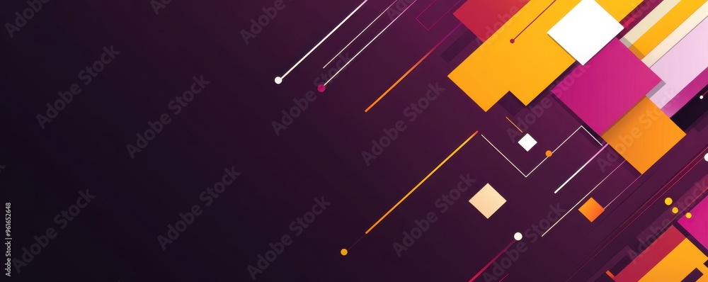 Aufkleber modern and minimalist geometric background design featuring colorful abstract shapes on a dark backd