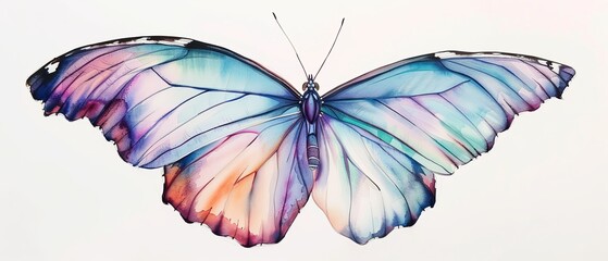 Obraz premium A close-up of a butterfly mid-flight, wings fully extended, eyes shut