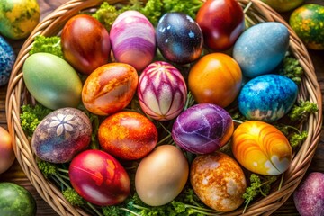 Obraz premium DIY Easter Egg Dyeing Styles