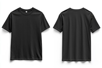 Fototapeta premium Black Tshirt Mockup Front and Back Isolated created with Generative AI