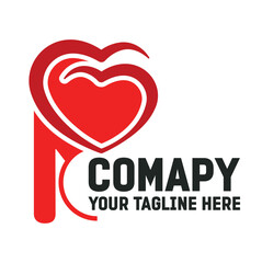 Abstract red hearts isolated background